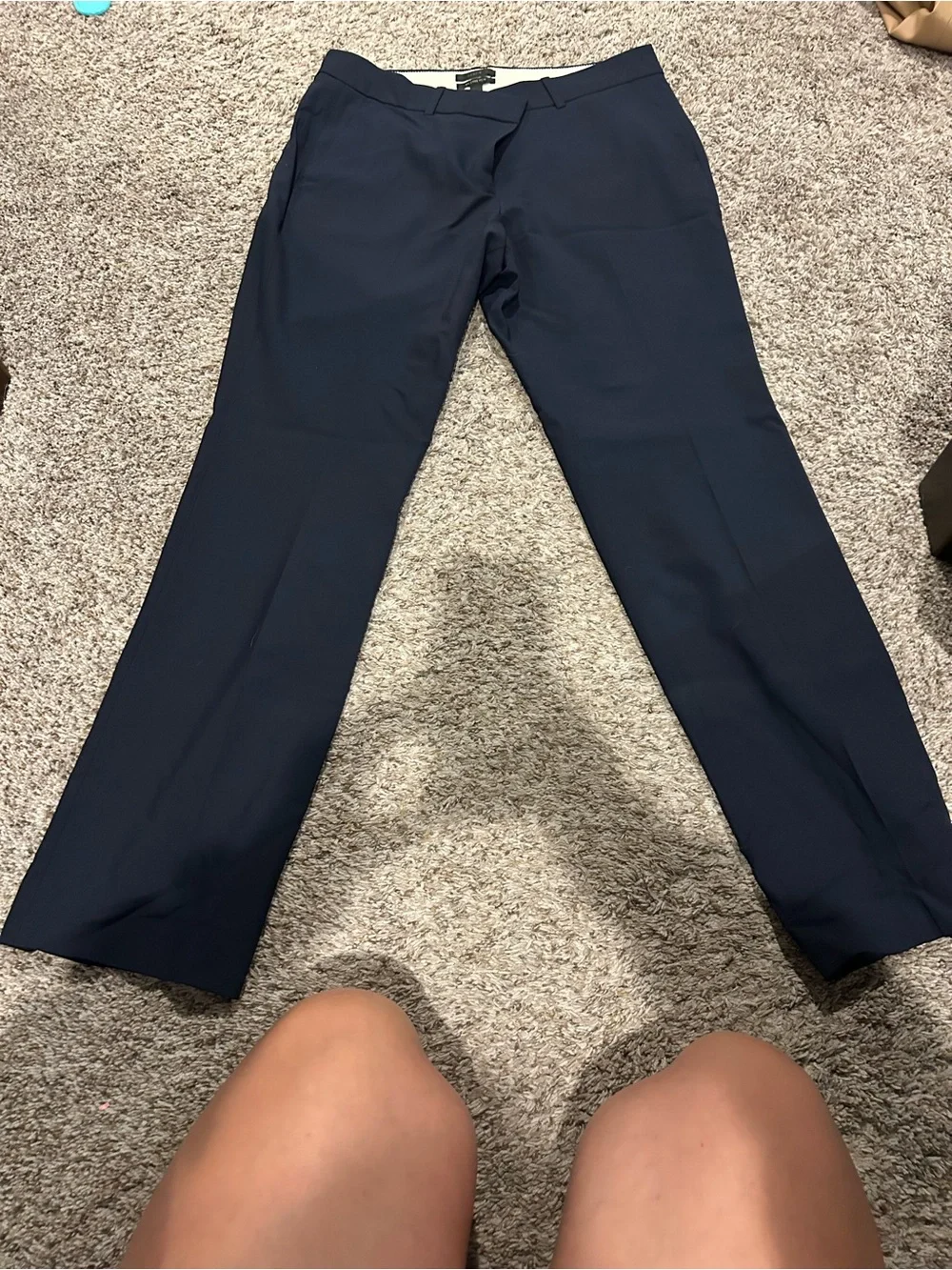 J. Crew Navy Bi-Stretch Tailored Trousers size 12